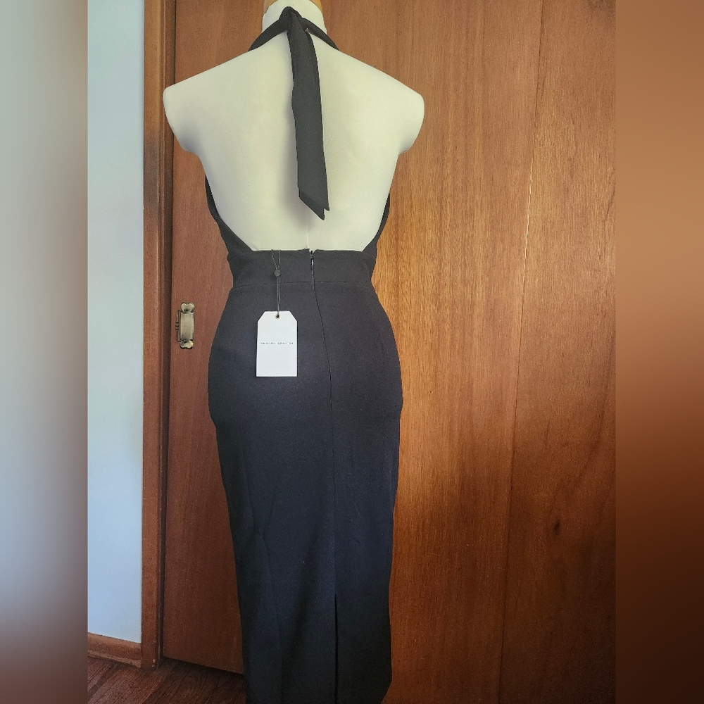 NWT Dress The Population Vanessa Halter Body-Con Midi Black Dress Sz XS - Picture 5 of 8
